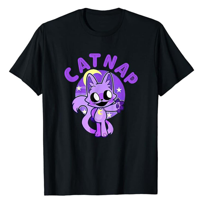 Hi Cats Nap Lover Tee, T-shirt engraçado do gato, Top humorístico, T gráfico bonito do gatinho, Moda Y2K, Anime Comics, Roupas de desenho animado, Presentes para meninas