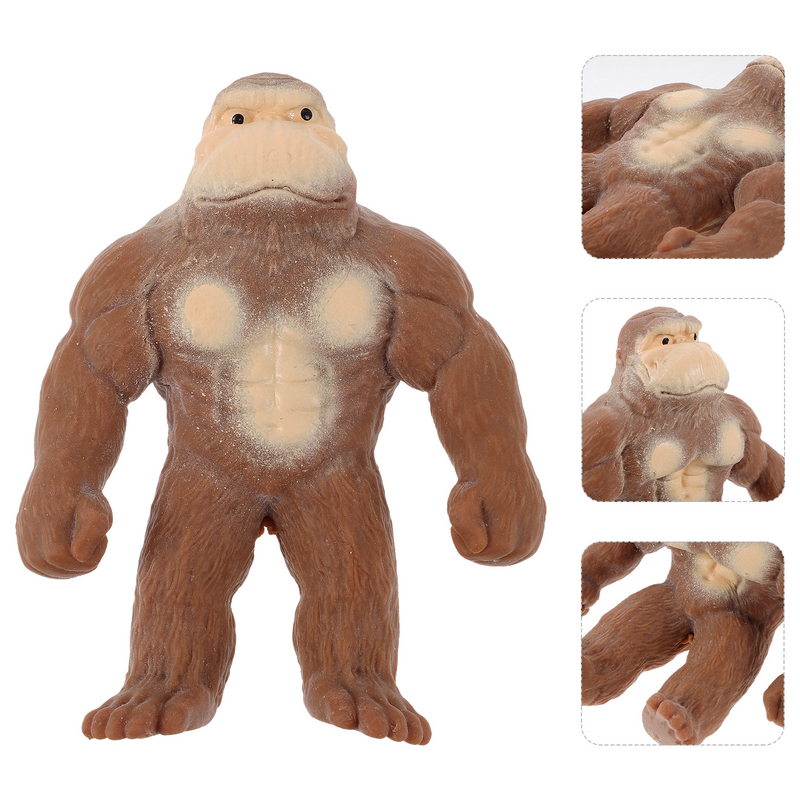 Brinquedo animal elástico dos desenhos animados, brinquedo portátil do aperto do gorila, brinquedo interessante da descompressão