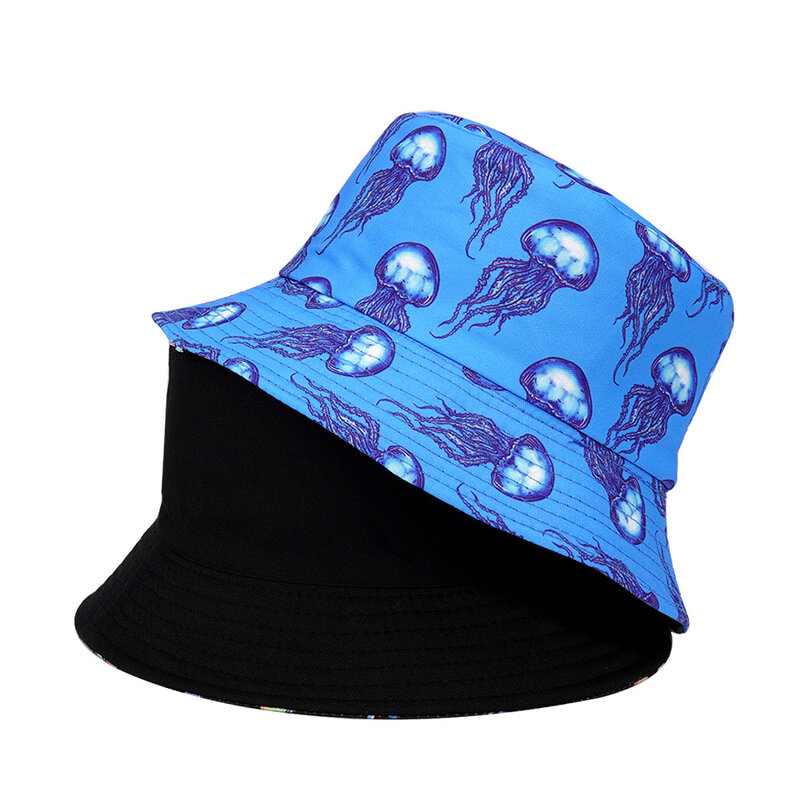 2022 جديد الصيف قبعة بحافة للنساء الرجال صياد قبعة بوب بنما موضة طباعة طوي قبعة الصيد