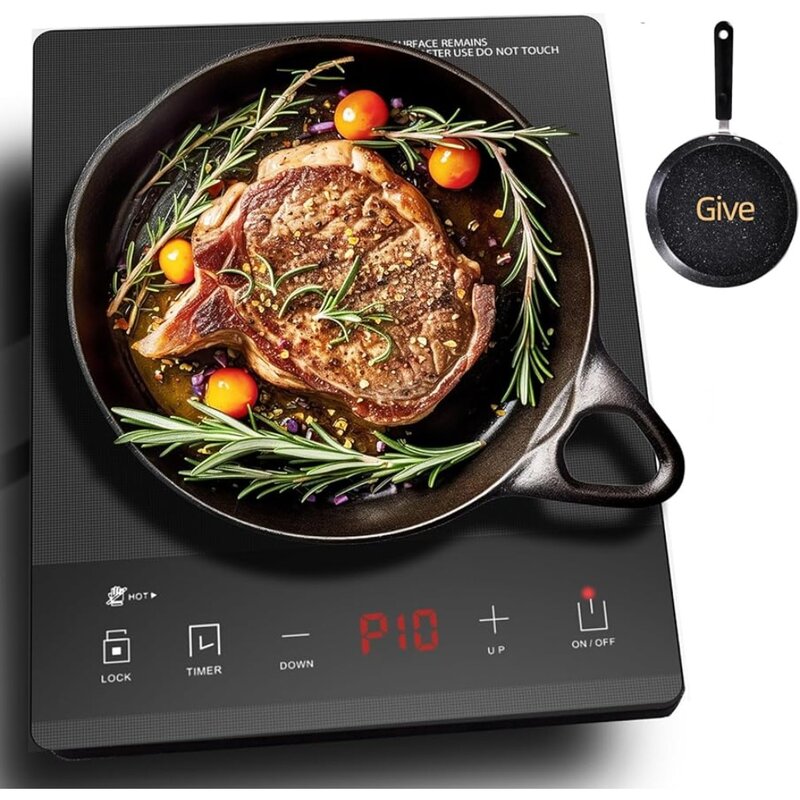 Single Burner Portable Induction Cooktop for Cooking Ultra-thin Electric Stove Infrared Burner Cooker,Combo Pack
