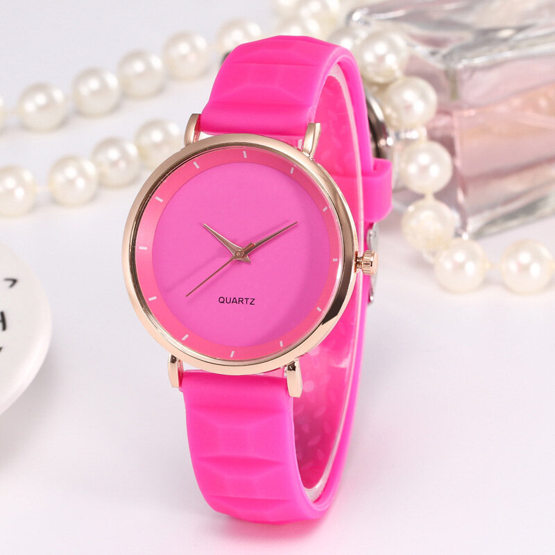 Moda doce cor silicone relógio feminino casual esportes relógios de pulso quartzo relogio masculino reloj mujer montre femme