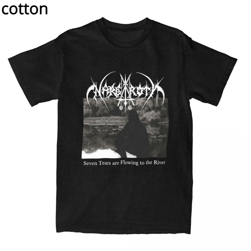 Camiseta negra de Metal para hombre y mujer, Camisa de algodón Vintage con cuello redondo, Tops de manga corta, estampado gráfico, talla grande