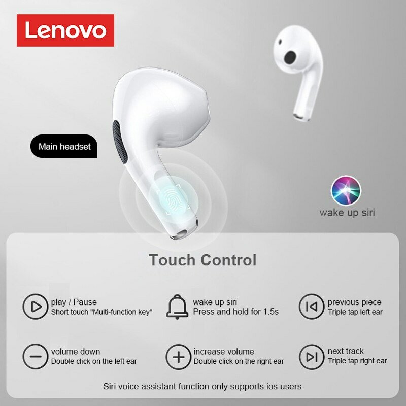 Lenovo LP40 słuchawki TWS bezprzewodowe słuchawki douszne Bluetooth 5.0 sterowanie dotykowe basowe stereo redukcja szumów długi czas czuwania 230mAH