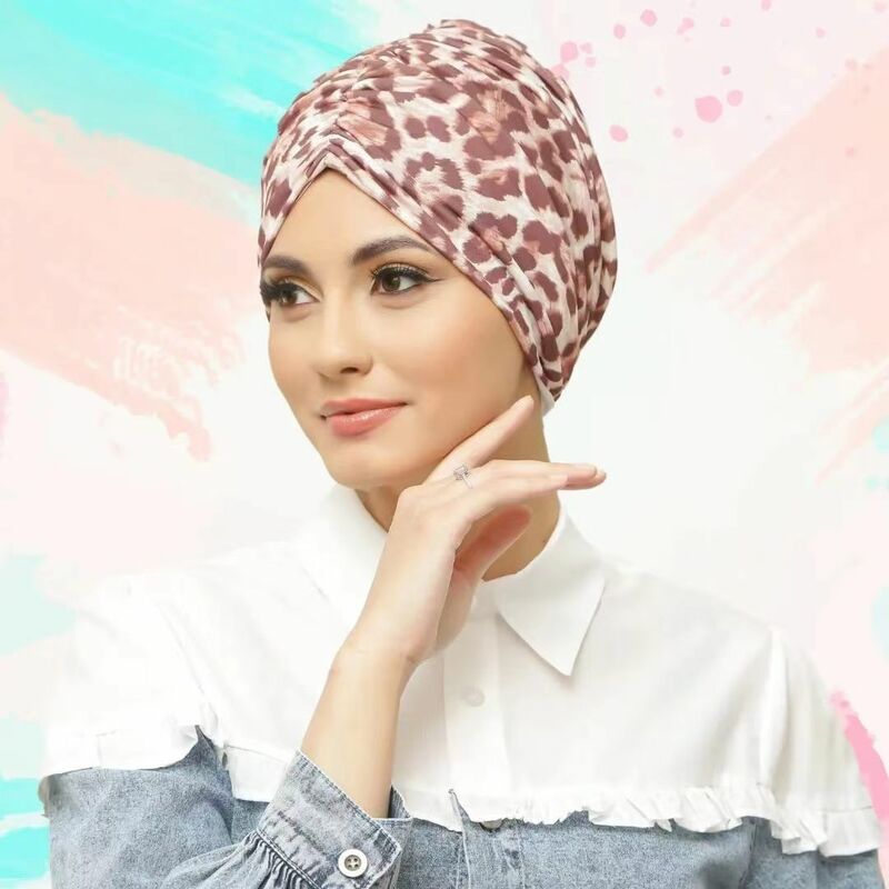 Muslim Turban instan Abaya Hijab ciput kerudung Abaya topi Hijab untuk wanita Jersey Gaun Islam wanita Turban Kepala kerut bungkus bekas luka