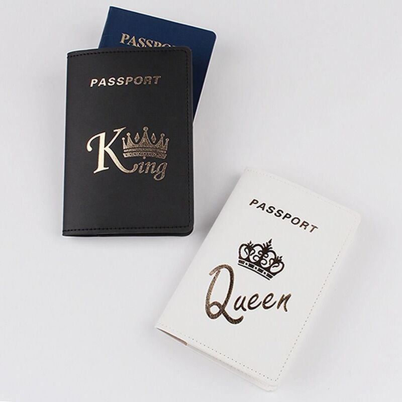 Soporte para pasaporte de cuero con letras, estuche multifuncional para tarjetas, bolsa de almacenamiento para certificados, soporte para boletos de avión, Clip para pasaporte