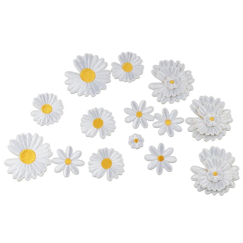 Biała stokrotka kwiatowa łatka delikatne naszywki żelazko na koszulce