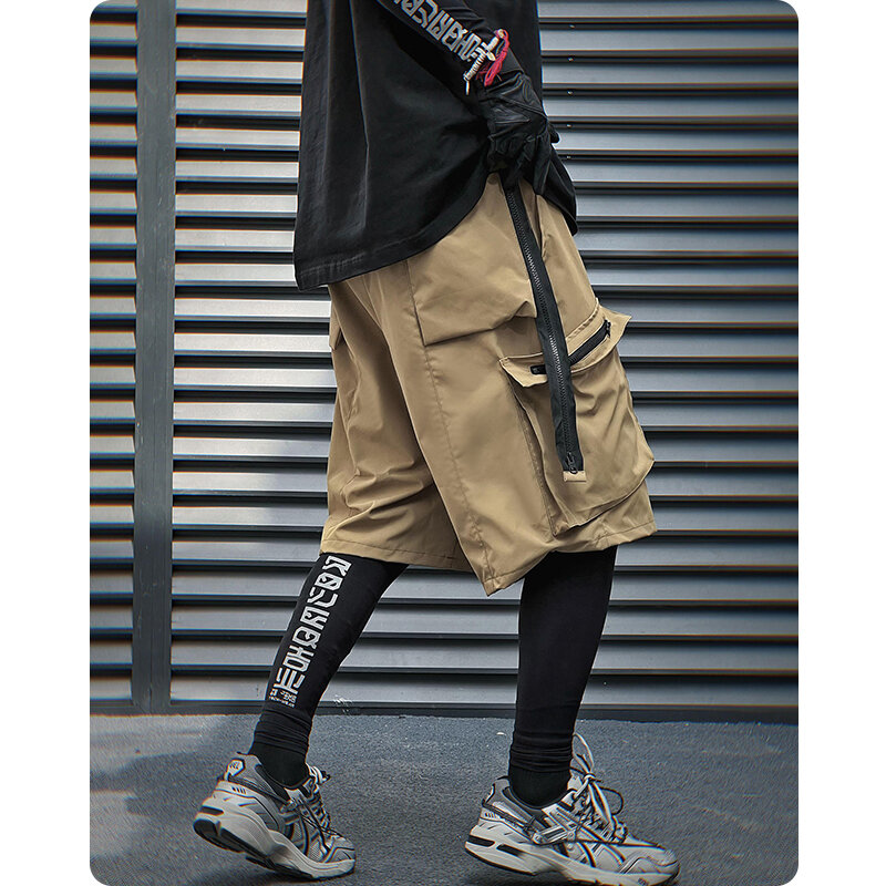 Pantaloncini da lavoro Unisex estivi stereoscopici con lunghezza tascabile pantaloncini da lavoro alla moda giapponesi pantaloni Cargo abbigliamento da uomo Harajuku