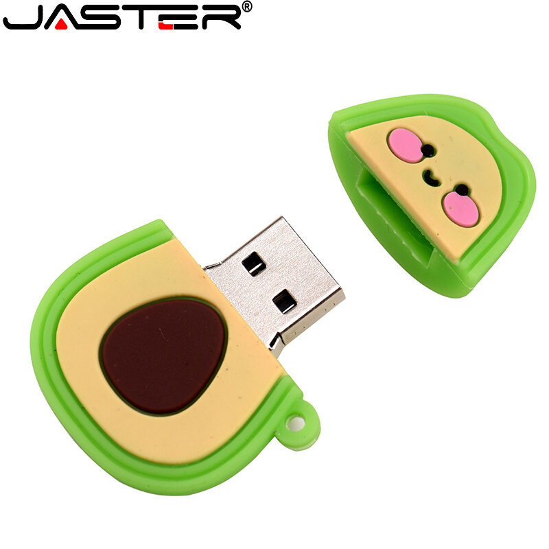 JASTER-USB 2.0 Flash Drives para Crianças, Bonito Abacate Caneta Verde, Memory Stick, U Disk, Presentes para Crianças, 128GB, 64GB, 32GB