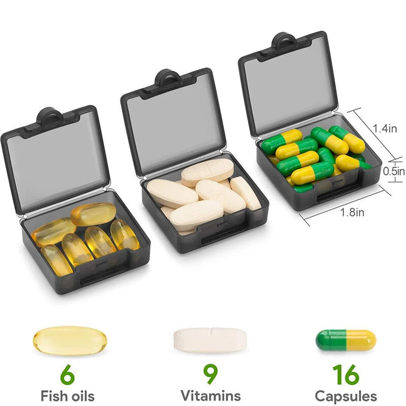 กล่องยาใสขนาดเล็กพกพาสะดวกสีสันสดใสจัดเก็บยาพกพาไป kotak obat สำหรับใช้ทุกวัน