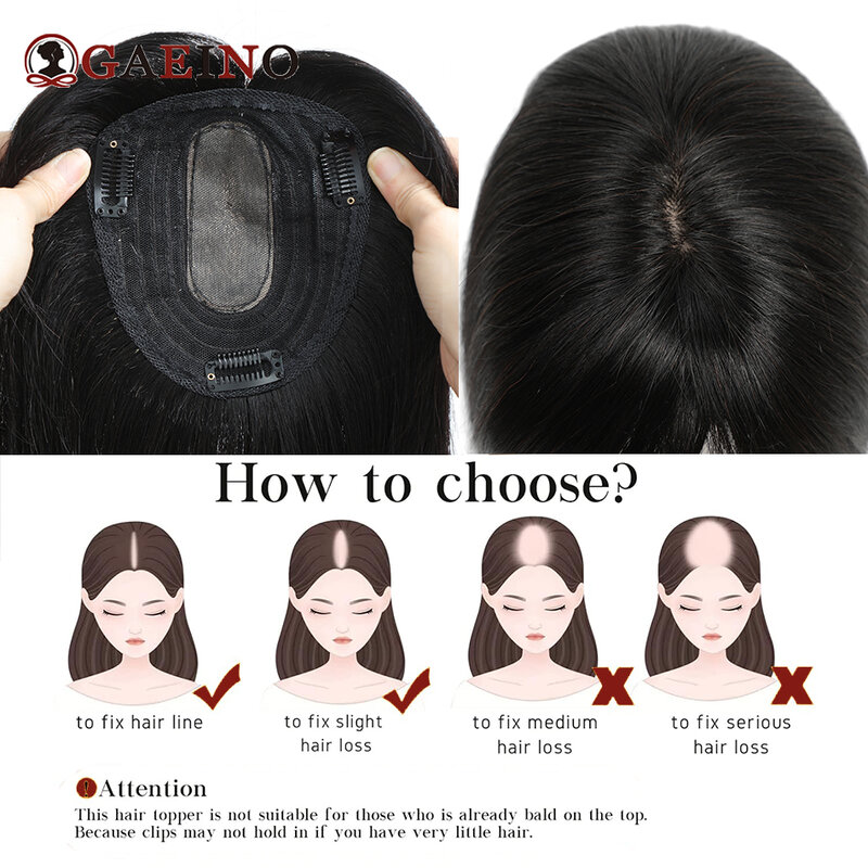 13*12cm 100% Remy Human Hair Toppers With 3 Clips Human Hair Pieces For Women Thin Hair Silk Base Clip in Toppers  150%Density