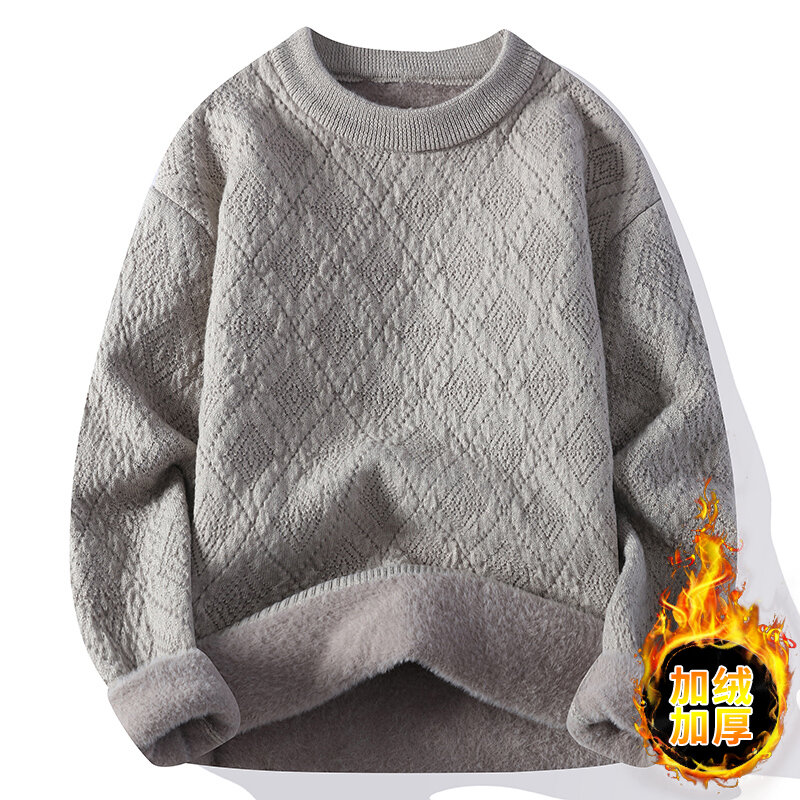 2023 jesienno-zimowy nowy styl męski wysokiej jakości modny sweter męski casualowa wygodna ciepłe swetry męskie wzór diamentowy