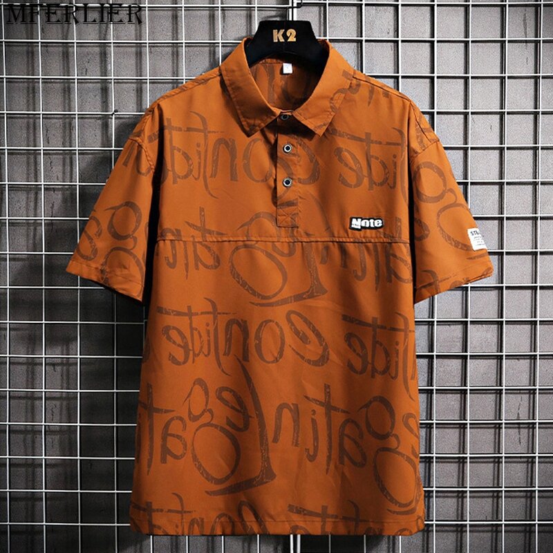 Sommer Kurzarmhemd Männer plus Größe 8xl Hemden lässig Mode Sommer Brief Graffiti Shirt männlich große Größe 8xl