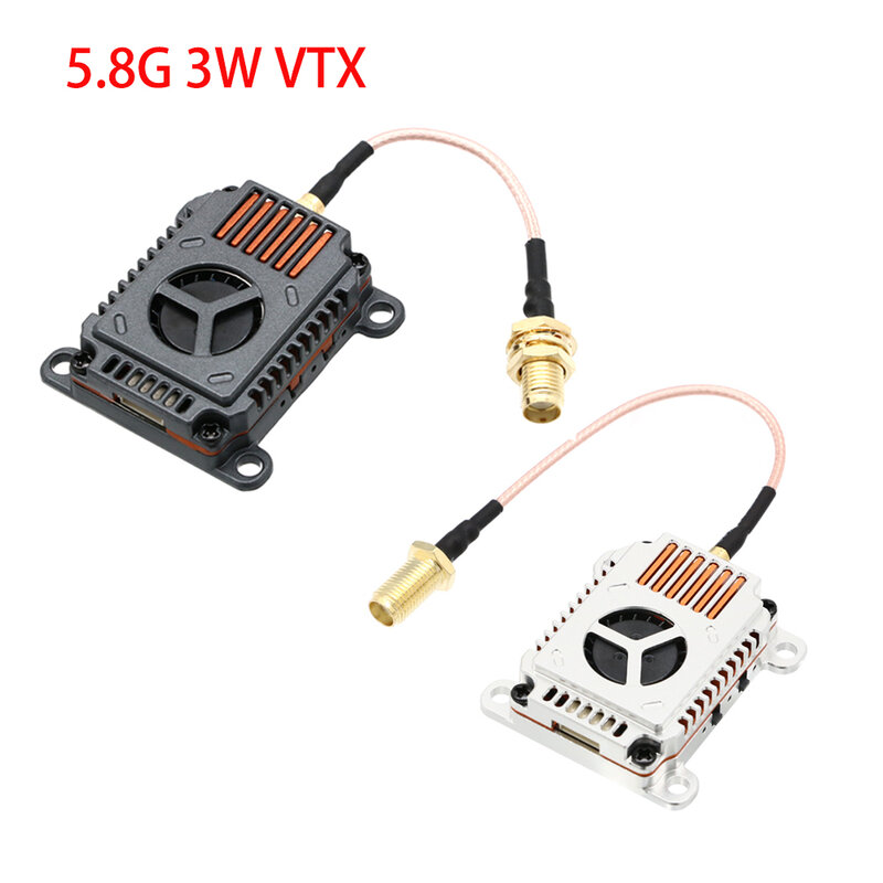 5.8G 3W VTX Video Transmitter 48CH VTX 25mW/1000mW/2000mW/3000mW Adjustable For Long Rang FPV Racing Drone