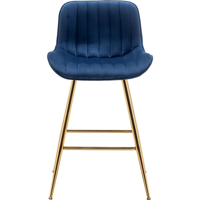 Wohnzimmer Stühle für Küche Barhocker Gold Barhocker Set von 2 blauen Samt Theken höhe Hocker. Stuhl Hocker Wohn möbel
