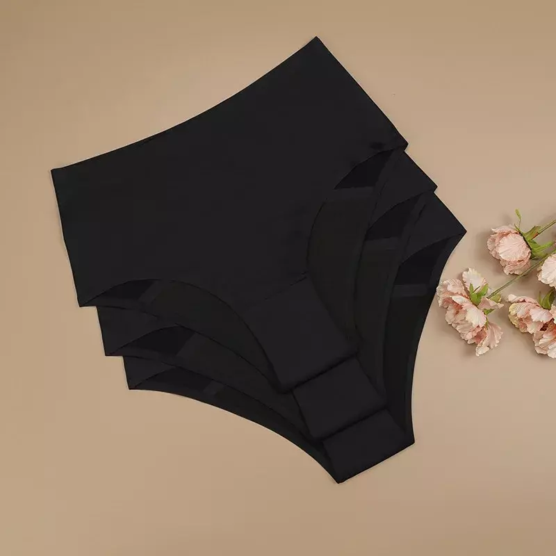 Bragas de cuatro capas para mujer, pantalones fisiológicos de gran tamaño, pantalones triangulares a prueba de fugas, pantalones de período Menstrual de Color sólido