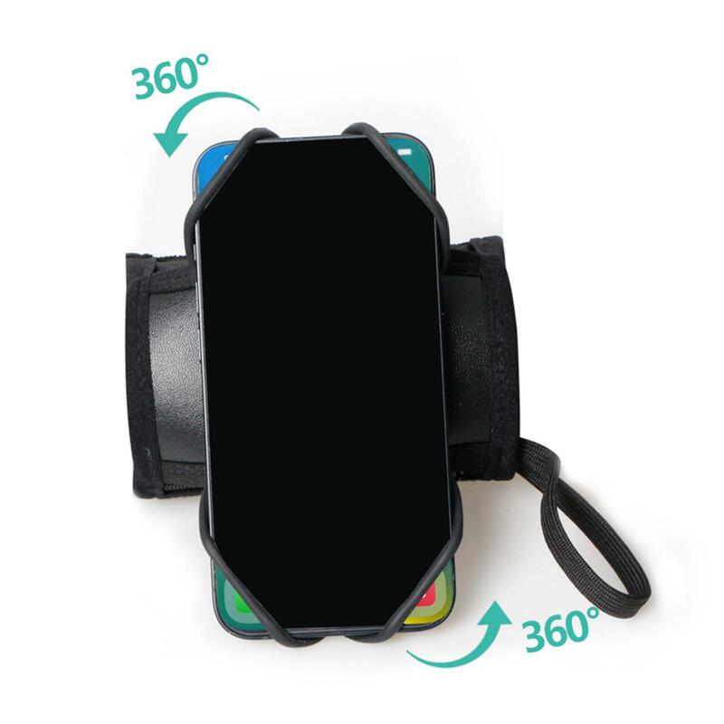 Gelang tempat ponsel tahan keringat rotasi 360 derajat ritsleting dapat disesuaikan tas lengan bersaku untuk lari kebugaran Gym latihan latihan
