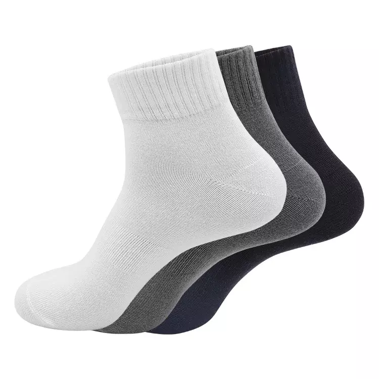 Men's and women's socks casual cotton socks autumn and winter combed cotton solid color