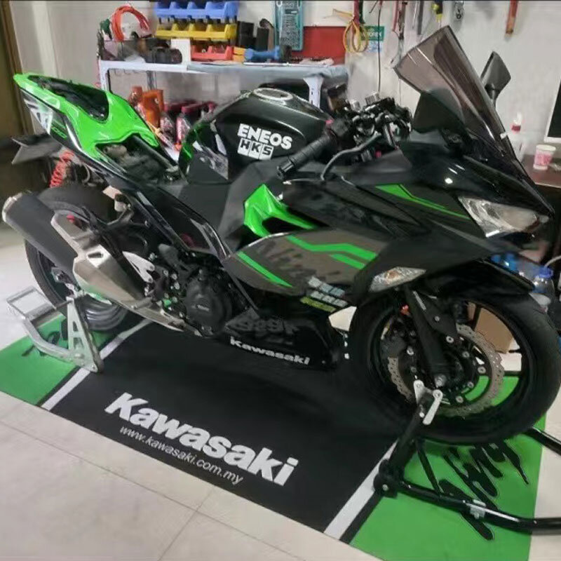 Kawasaki Tapijt Motorfiets Display Mat Racing Cool Moto Anti-Slip Tapijt Vloerkleed Werk Vloer Garage Mat Woondecoratie