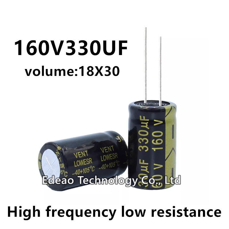 5pcs/lot 160V 330UF 160V330UF 330UF160V volume: 18X30 18*30 mm High frequency low resistance aluminum electrolytic capacitor