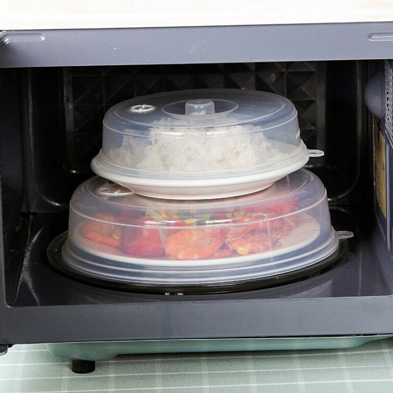 Tampa da bacia de plástico redonda transparente geladeira microondas forno cobertura de óleo tampa de aquecimento vedação alimentos preservação tampa da cozinha ferramentas