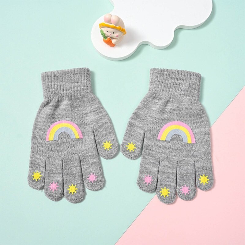 Gebreide handschoenen met cartoonpatroon gehaakte dikke want voor jongensmeisjeskinderen