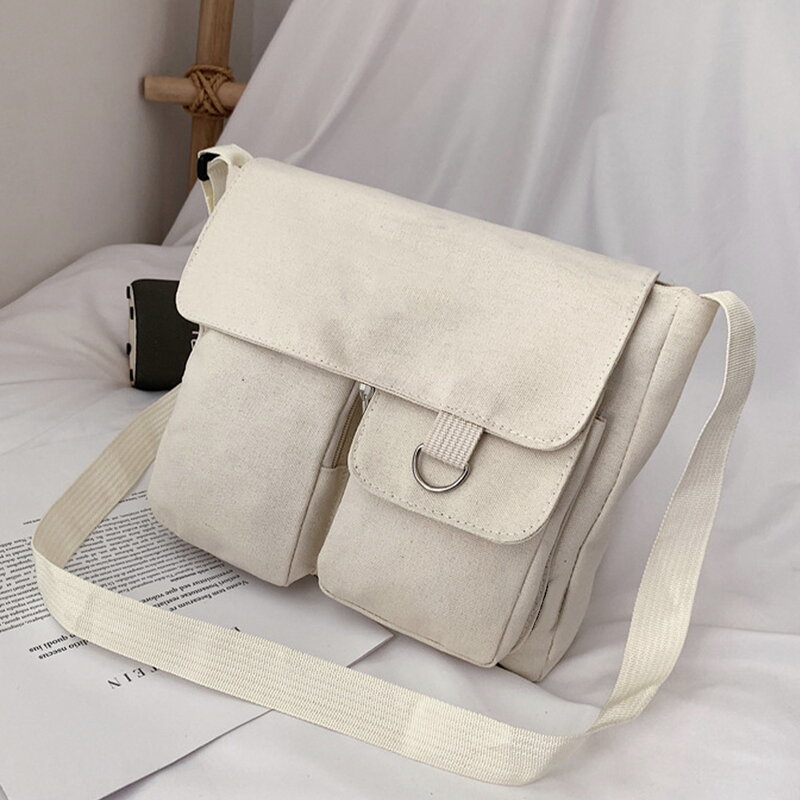 Canvas Shoulder Bag Student Postman Female Wear-resistant Thickened Bag Crossbody Bags Funny Japanese-style Handbags for Women