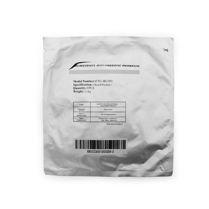 Almohadilla anticongelante ETG3-150, membrana anticongelante de criolipólisis con MSDS para máquina de criolipólisis