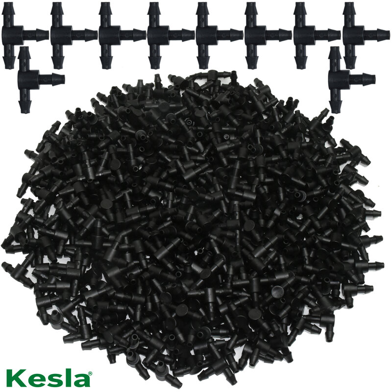 Kesla 50 個プラスチック有刺鉄線 3-ウェイティーのための 4/7 ミリメートルチューブ散水パイプホース継手マイクロ点滴灌漑ガーデンツール