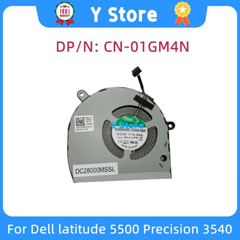 Новый оригинальный радиатор для ноутбука Y Store для Dell Latitude 5500 Precision 3540, охлаждающий вентилятор 01GM4N 1GM4N CN-01GM4N, бесплатная доставка