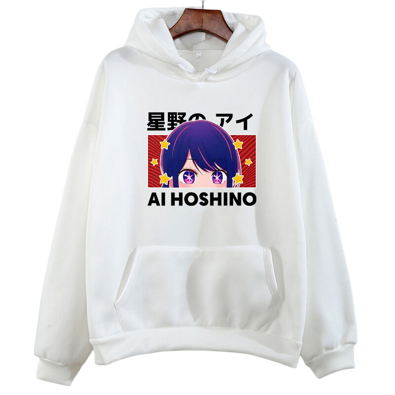 Hoshino Ai Oshi No Ko damskie bluzy z kapturem i nadrukiem kreskówka bluza z grafiką na co dzień japońskie Anime bluza z kapturem z długim rękawem