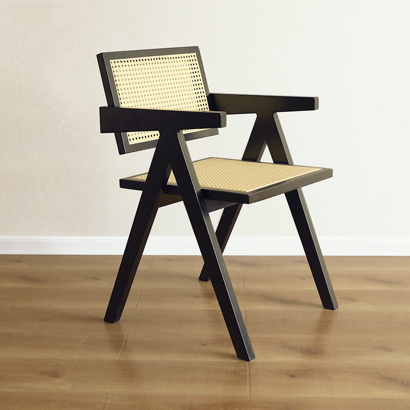 Mobili per sedie in Rattan lusso Nordic Home soggiorno sedia relax in legno poltrona individuale sgabelli da pranzo moderni personalizzati