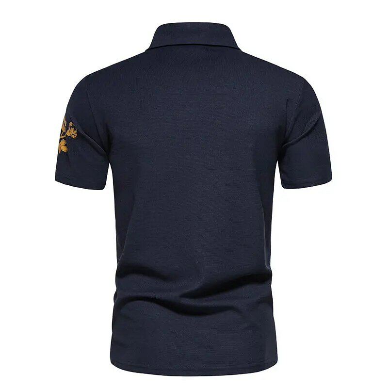 2024 letnia koszulka Polo męska z wysokim wydruk dobrej jakości z krótkim rękawem i kołnierzem Polo męska elegancka koszulki w stylu Casual odzież męska