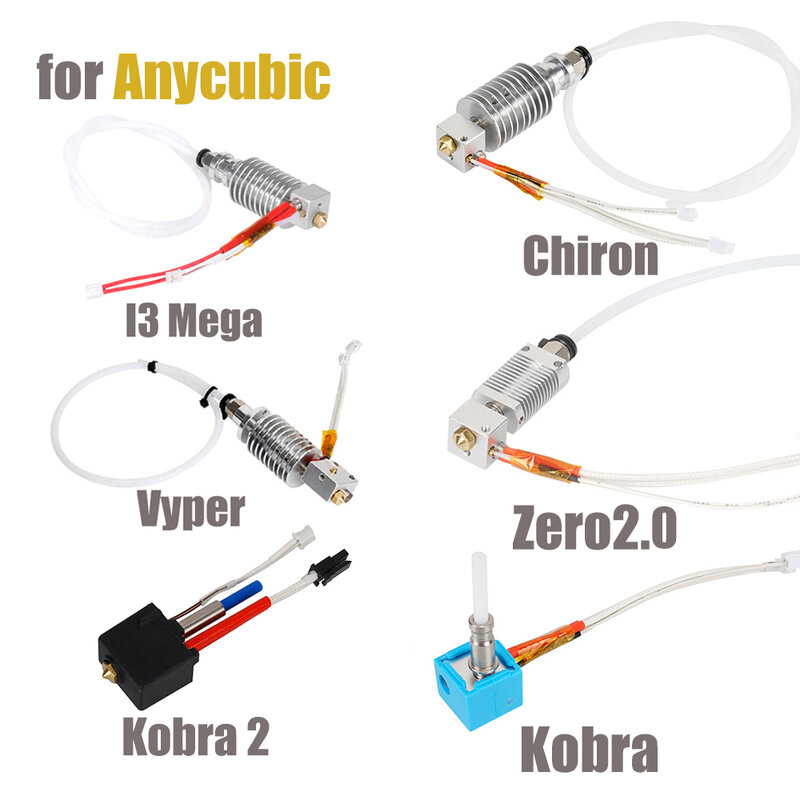 ANYCUBIC I3 Mega, Chiron, Vyper, Mega zero, Kobra2,3D 프린터 부품용 원격 프린트 헤드 핫엔드, E3D V5, V6, 12V, 24V, 40W