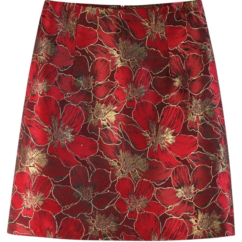 Falda de estilo pintura al óleo para mujer, Faldas femeninas de cintura alta, fina, de línea a, estética, 2022