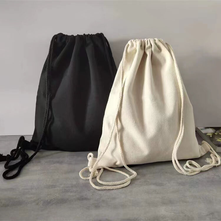 Drawstring Bundle Pocket Backpack Personalized Customization Advertising Color Printing Logo Canvas Shoulder Sports Storage Bag