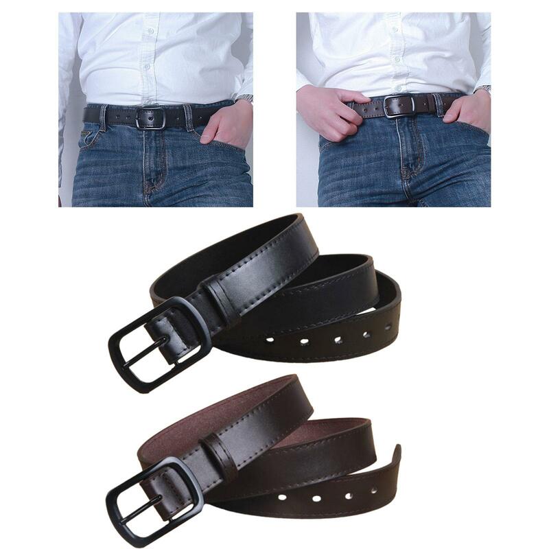 Men Belt Waistband Fashion Decorative 47inch Long PU Leather Belt Waist Strap for Party Work Business Wedding Uniform