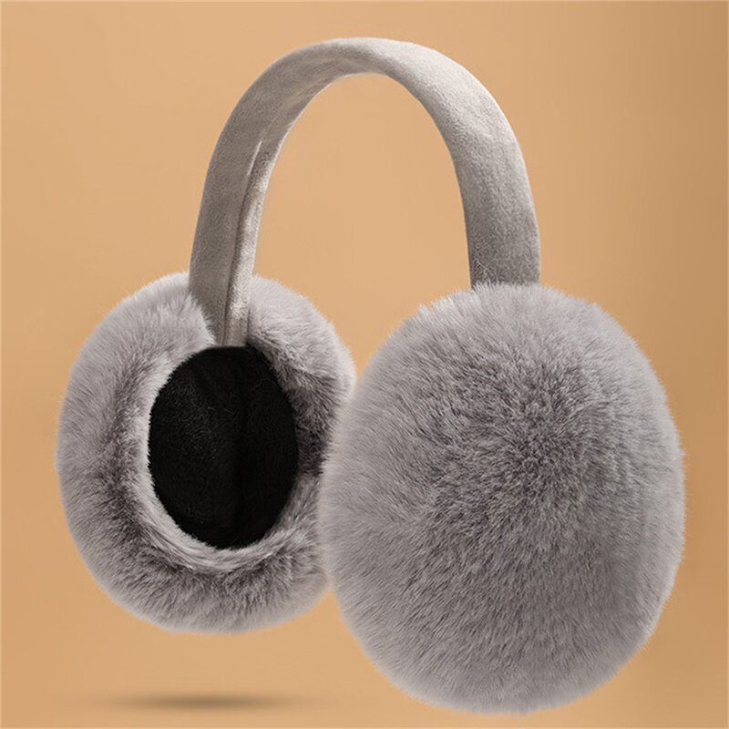 New Fur Solid Color Ear Muffs Autumn Winter Warm Earmuffs comfortable Unisex Skiing Fur Headphones Ear Warmer Woman Ear Cover