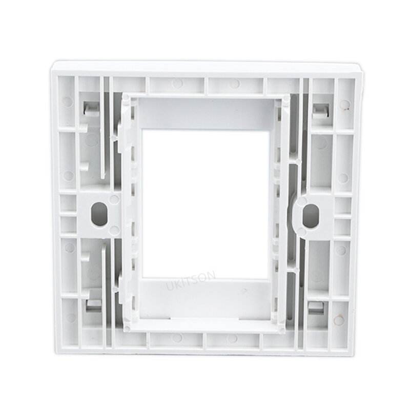Dua port Panel pelat stopkontak dinding kosong cocok untuk 2 Slot 23x36mm masukkan penutup Faceplate kosong dalam putih