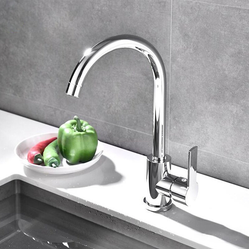 Kitchen Faucet Thickened Plastic Water Tap Cold And Hot  Free Rotation Deck Mounted Single Lever Bathroom Kitchen Sink Faucet