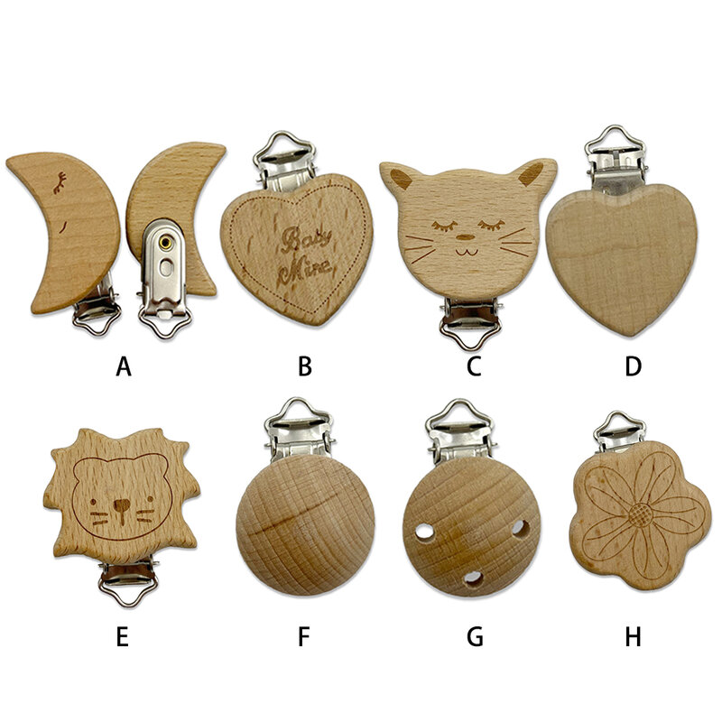 Infant Wood Pacifiers Chain Clip Nipple Clips Handicraft Feeding Care