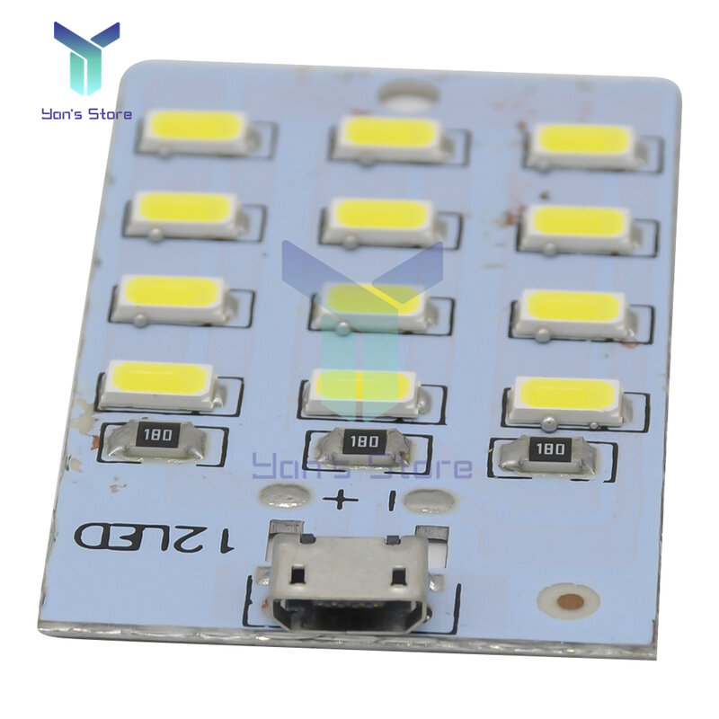 Mirco USB 5730 Đèn LED Chiếu Sáng Bảng Di Động USB Đèn Khẩn Cấp Ánh Sáng Đèn Ban Đêm Trắng 5730 SMD 5V 430ma ~ 470ma Tự Làm Đèn Để Bàn Làm Việc