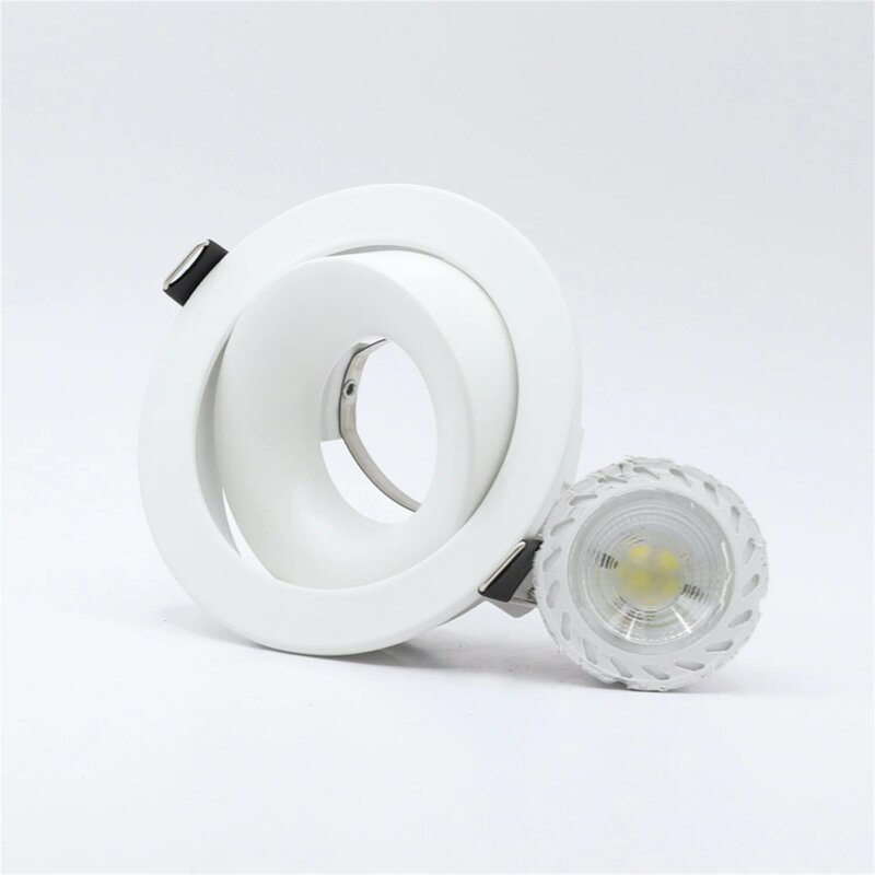 Заводские светодиодные круглые встраиваемые лампочки GU10 MR16 из цинкового сплава, регулируемые осветительные приборы