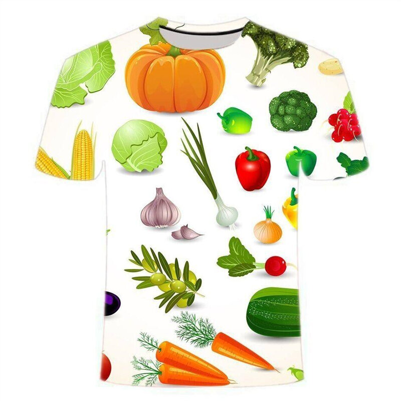 Fashion 3D Vegetable Printed Men's T-Shirt Summer New Casual Sports Top Tees Shirts For Women Unique Trendy Kids Short-sleeves