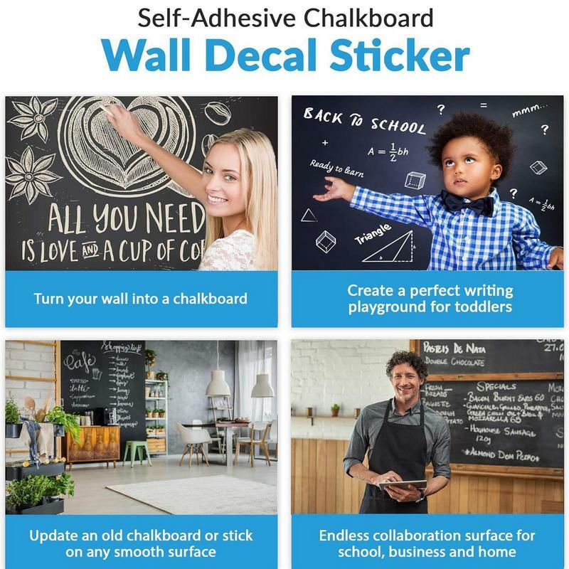 Black Chalk Sticker Adhesive Blackboard Wallpaper Stick Self Adhesive Chalk Board Wall Sticker For Classroom Display Living