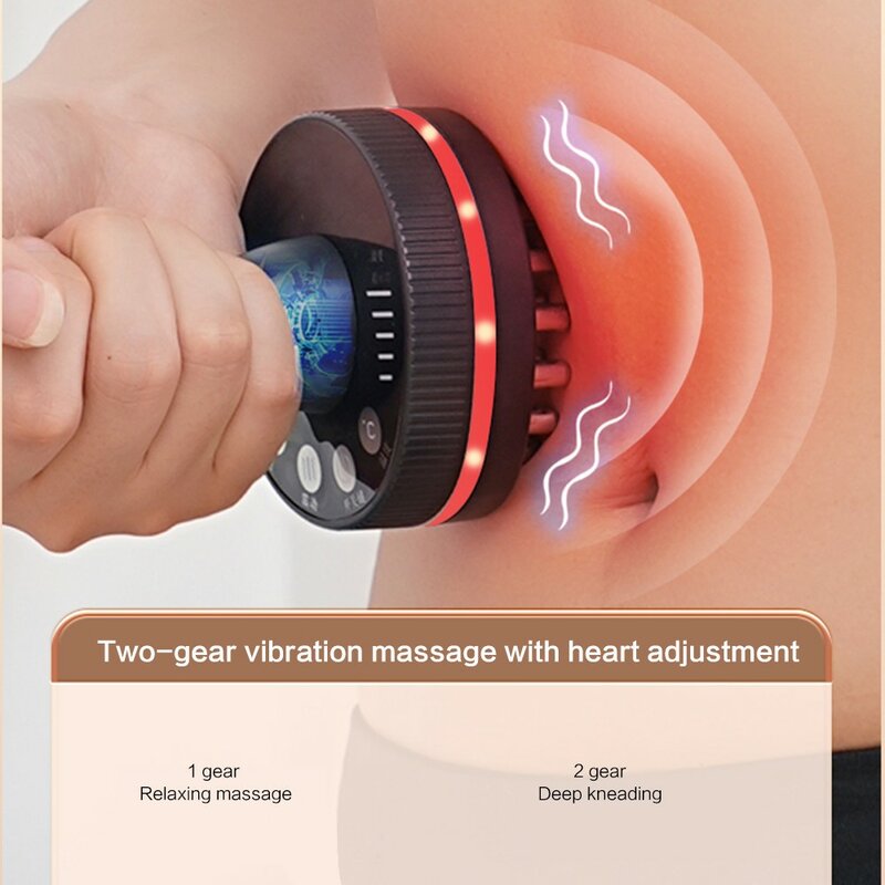 Wireless Meridian Massage Brush Detoxi Warm Moxibustion Microcurrent Body Slimming Massager Infrared Red Light Hot Compress