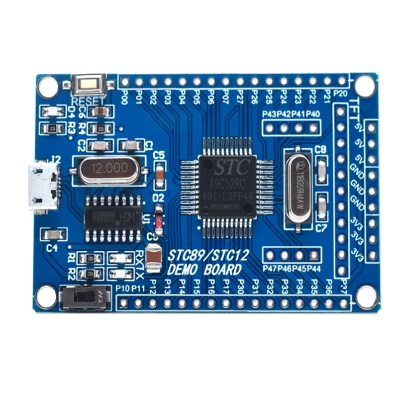STC12C5A60S2 STC89C52RC Development Core Board Module STC12C5A60 LQFP48 51 MCU Minimum System Learning Board Dual Serial Ports