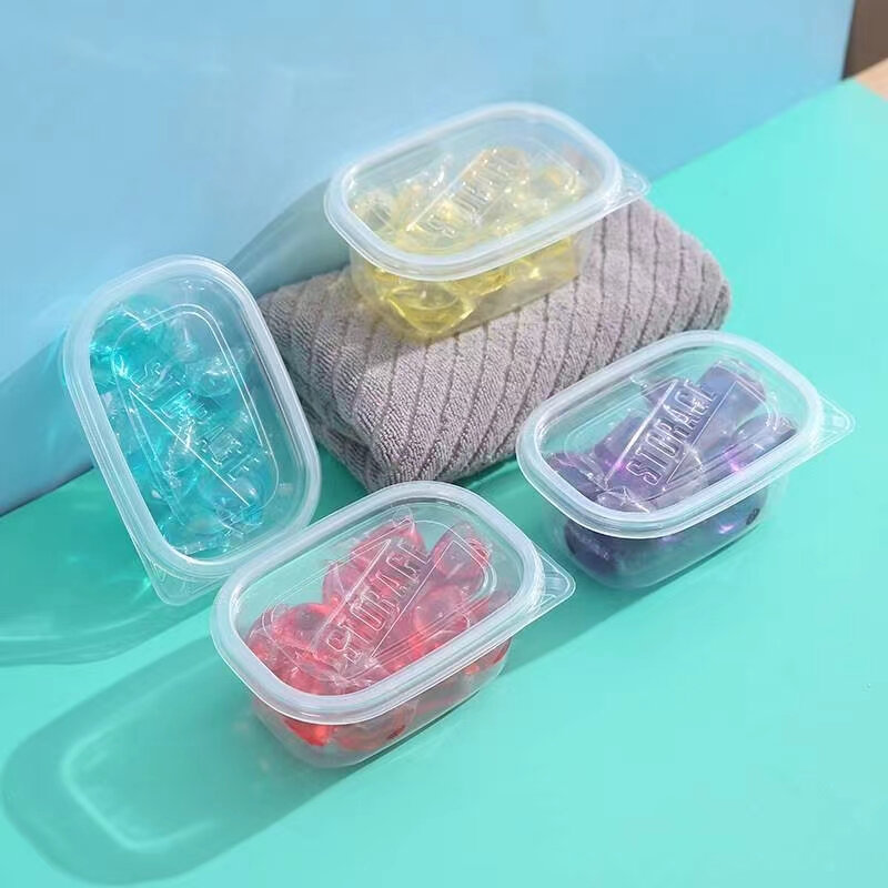 100pcs/50pcs Laundry Beads Ball with Storage Box Portable Gel Stains Capsules Travel Washing Cleaner Supplies
