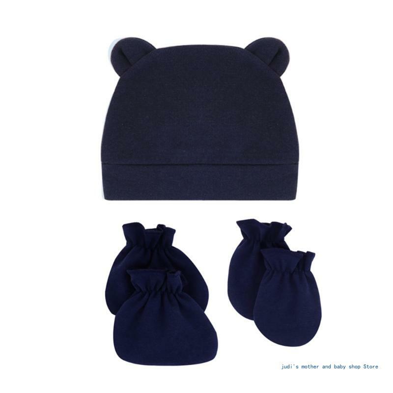 67JC Topi Bayi Telinga Beruang Topi Balita Bayi Laki-laki Perempuan Topi Rumah Sakit Katun Lucu
