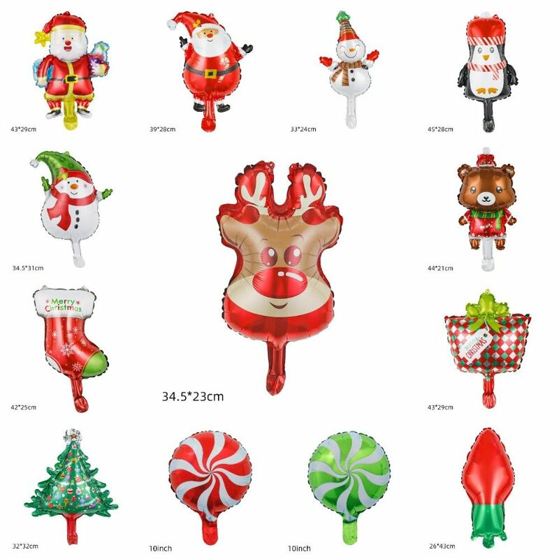 Алюминиевая пленка, Рождественский фольгированный шар, снеговик, рождественская елка, Санта-Клаус, воздушный шар, надувной олень, снеговик, воздушный шар