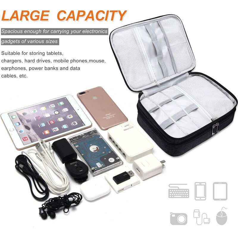 Cable Storage Bag Waterproof Digital Electronic Accessories Organizer Portable Travel Cable Organizer Case for cable Charger